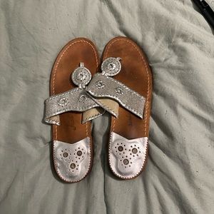 Silver Glitter Jack Rogers